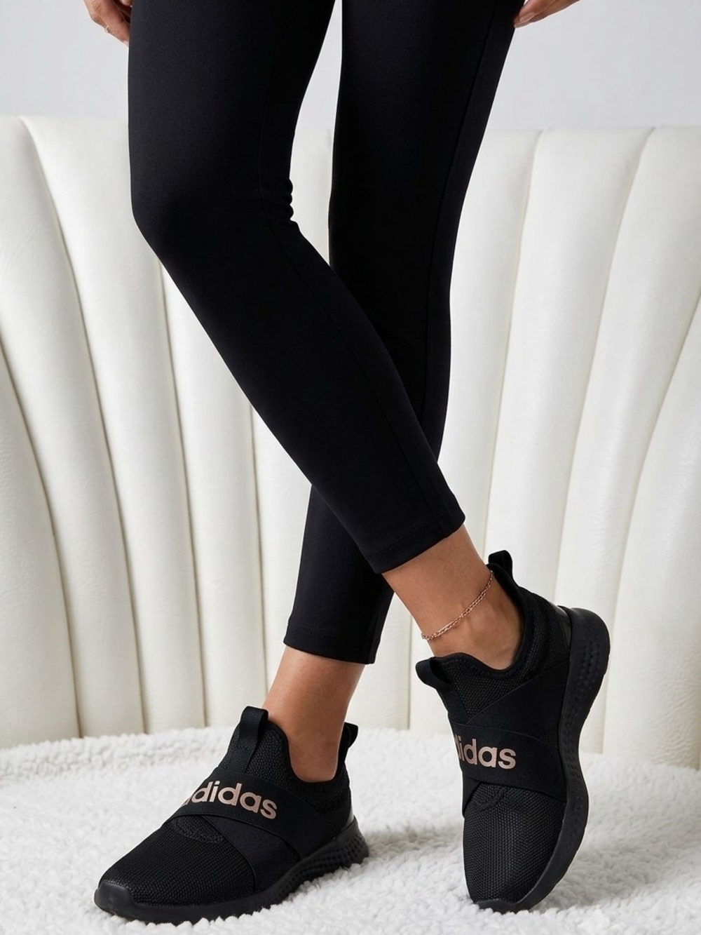 black adidas Women's Puremotion Adapt Slip-On Lifestyle  Size 8